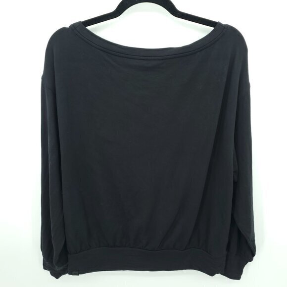 Lululemon Pleated Modal Fleece Pullover Sweatshirt Black 8/M - Picture 4 of 15